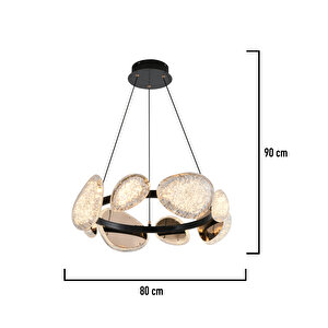 Firuze 8'li 60 Watt Eskitme Kristal Taşlı Modern Tasarım Salon Led Avize