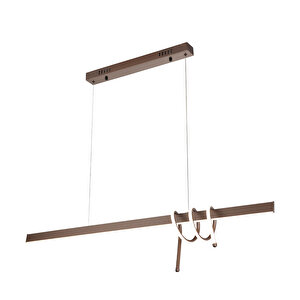 Feyza Krom Sıralı 45 Watt Modern Tasarım Yemek Masası Üstü Led Avize