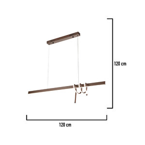 Feyza Krom Sıralı 45 Watt Modern Tasarım Yemek Masası Üstü Led Avize