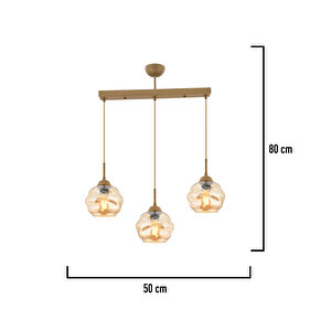 Darko 3lü Sıralı Eskitme Modern Sarkıt Oturma Odası Salon Sarkıt Avize