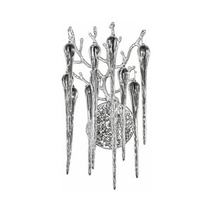 Laura Krom Kristal Taşlı Modern Tasarım Su Damlası Taşlı Duvar Lambası Salon Aplik