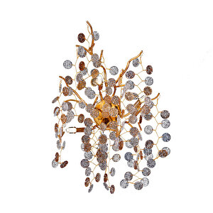 Masal Gold Kristal Taşlı Modern, Oturma Odası,duvar Lambası  Salon Aplik