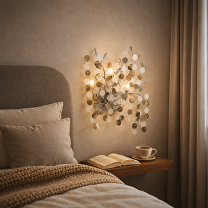 Masal Krom Kristal Taşlı Modern, Oturma Odası,duvar Lambası  Salon Aplik