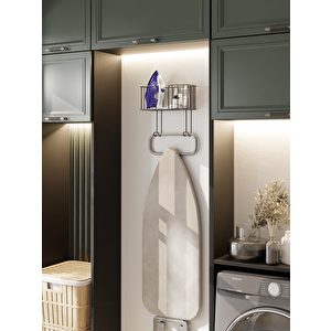 Asılabilir Ütü Düzenleyici Ütü Masası Tutacağı Ütü Sepeti Çamaşır Odası Organizer Banyo Düzenleyici