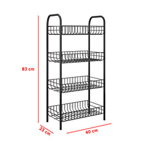 4 Katlı Kitaplık & Ayakkabılık, Banyo, Mutfak, Oyuncak Rafı Metal Kitaplık