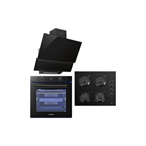 88 Lt Platınum Siyah Ankastre Set