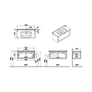 Vitra Root Classic Tek Çekmeceli Lavabo Dolabı 100 Cm 68829 Beyaz