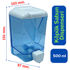 Plastik Şeffaf Köpük Sabun Dispenseri 500 Ml.