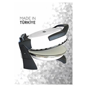 Beyaz Erato Taş Tabanlı Lahmacun Makinesi, Pizza Makinesi Taş Fırın - Timer - 400 °c Beyaz