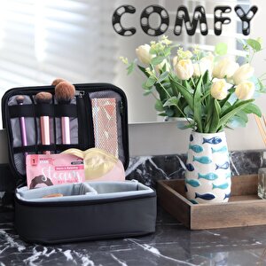 Npo Comfy  Kablo, Makyaj, Lens, Mini Drone Ve Aksesuar Için Ayarlanabilir  Çok Amaçlı Çanta-siyah