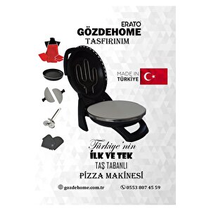 Siyah Erato Taş Tabanlı Lahmacun Makinesi, Pizza Makinesi Taş Fırın - Timer - 400 °c Siyah