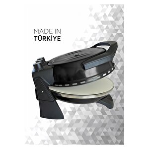 Siyah Erato Taş Tabanlı Lahmacun Makinesi, Pizza Makinesi Taş Fırın - Timer - 400 °c Siyah
