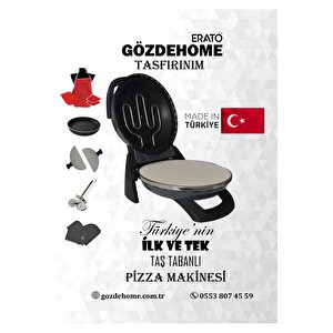 Antrasit Erato Taş Tabanlı Lahmacun Makinesi, Pizza Makinesi Taş Fırın - Timer - 400 °c Antrasit
