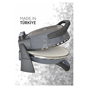 Antrasit Erato Taş Tabanlı Lahmacun Makinesi, Pizza Makinesi Taş Fırın - Timer - 400 °c Antrasit