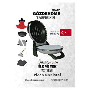 Gri Erato Taş Tabanlı Lahmacun Makinesi, Pizza Makinesi Taş Fırın - Timer - 400 °c Gri