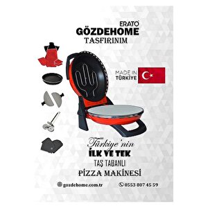 Kırmızı Erato Taş Tabanlı Lahmacun Makinesi, Pizza Makinesi Taş Fırın - Timer - 400 °c