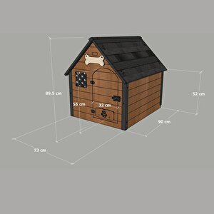 Mandu Isıtıcılı Ahşap Köpek Kulübesi ''large''