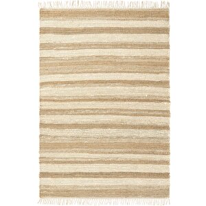 Vime 11 Natural Beyaz Jüt Halı El Dokuma Jüt Kilim Hasır Halı Bohem El Halısı Otantik Halı 120x180 cm