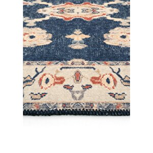 Cool Halı Private Krem Eskitme Vintage Halı Etnik Desen Şönil Yolluk Yıkanabilir Hol Koridor Halısı