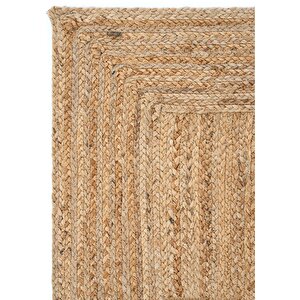 Cool Halı Vime 06 Natural Jüt Halı El Dokuma Jüt Kilim Hasır Halı Dekor Otantik Halı Bohem El Halısı