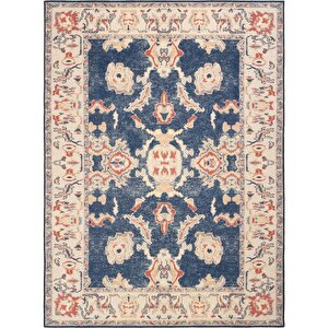 Cool Halı Private Krem Eskitme Vintage Halı Yolluk Etnik Desenli Şönil Halı Yıkanabilir Salon Halısı