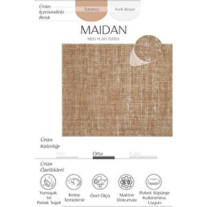 Maidan Turuncu Mutfak Dokuma Halı Yolluk Koridor Halısı Kesme Halı Hav Vermez Salon Halısı 120x350 cm