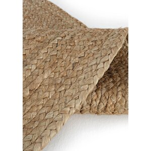Cool Halı Vime 01r Natural Yuvarlak Jüt Halı Yolluk El Dokuma Jüt Kilim Hasır Otantik Bohem Halı