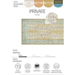 Private Sarı Yolluk Koridor Halısı Şönil Halı Otantik Çiçekli Yıkanabilir mutfak Halısı 75x230 cm