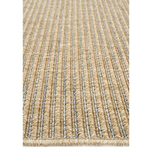 Cool Halı Madrid Natural Mavi Mutfak Halısı Jüt Hasır Dokulu Balkon Halısı Ofis Halısı Outdoor Halı