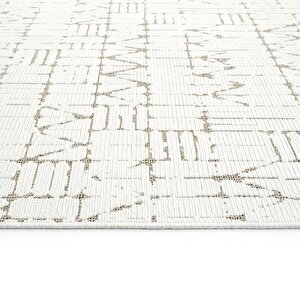 Cool Halı Berry 8204 Beyaz Halı Bohem Kaymaz Taban Halı Kesme Halı Yolluk İnce Halı Kilim