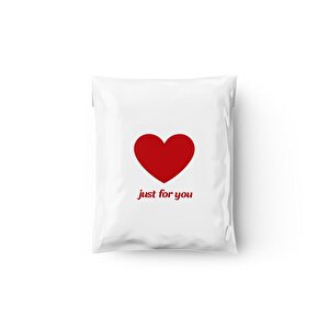 Just For You Baskılı - Beyaz Cepsiz Kargo Poşeti 30x37,5x5 - 500 Adet 500 Adet