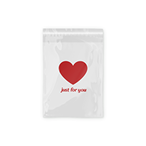 Just For You Baskılı - Beyaz Cepsiz Kargo Poşeti 30x37,5x5 - 500 Adet 500 Adet
