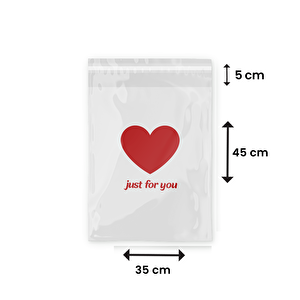 Just For You Baskılı - Beyaz Cepsiz Kargo Poşeti 35x45x5 - 1000 Adet 1000 Adet