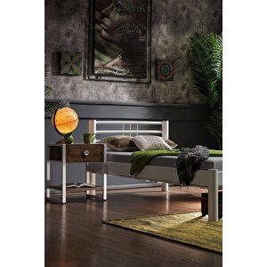 Allegro Tek Kişilik Ferforje Metal Karyola - Beyaz 90x200 cm