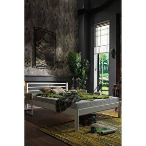 Allegro Çift Kişilik Ferforje Metal Karyola - Beyaz 150x200 cm