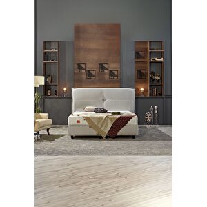 Sueno Çift Kişilik Baza Başlık Seti Krem 200x200 cm