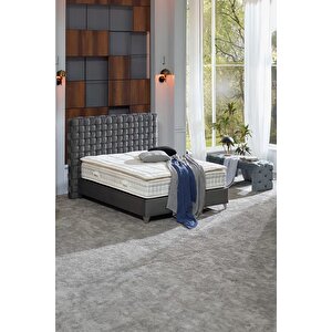 Aria Çift Kişilik Baza Başlık Seti Antrasit 140x190 cm