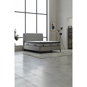 Elora Tek Kişilik Baza Başlık Seti Gri 90x190 cm