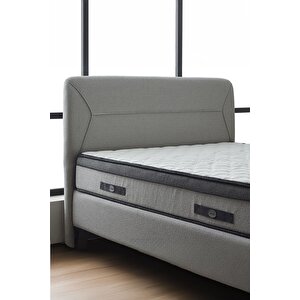 Elora Tek Kişilik Baza Başlık Seti Gri 90x190 cm