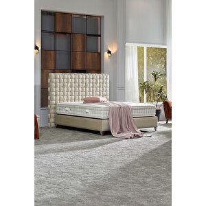 Aria Çift Kişilik Baza Başlık Seti Krem 140x190 cm