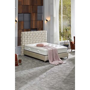 Aria Çift Kişilik Baza Başlık Seti Krem 140x190 cm