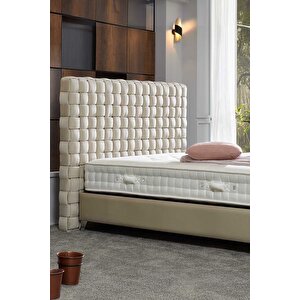 Aria Çift Kişilik Baza Başlık Seti Krem 140x190 cm