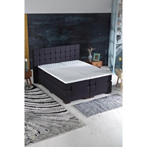 Livia Motorlu Kumandalı Hareketli Tek Kişilik Baza+başlık+yatak Seti Antrasit 100x200 cm