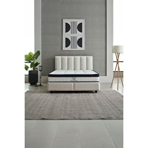 Astrid Çift Kişilik Baza Başlık Seti Krem 180x200 cm