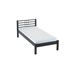 Allegro Tek Kişilik Ferforje Metal Karyola - Siyah 90x200 cm