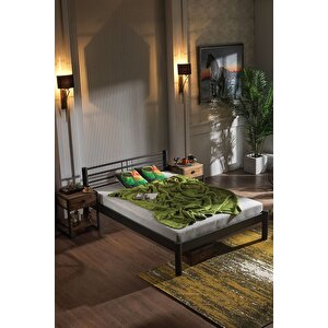 Allegro Çift Kişilik Ferforje Metal Karyola - Siyah 150x200 cm