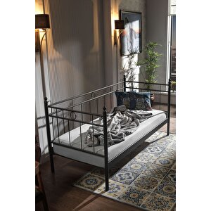 Hypnose Daybed Tek Kişilik Sedir Metal Karyola 90x200 Siyah
