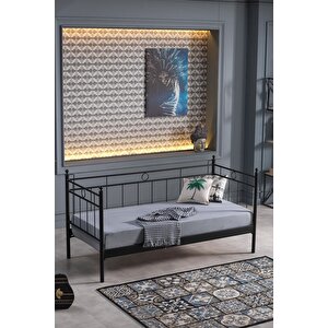 Hypnose Daybed Tek Kişilik Sedir Metal Karyola 90x200 Siyah