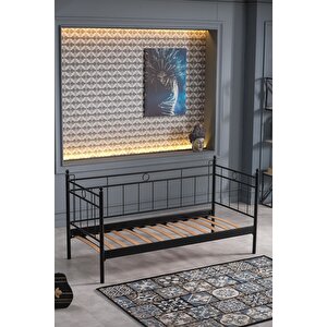 Hypnose Daybed Tek Kişilik Sedir Metal Karyola 90x200 Siyah
