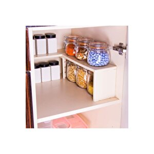 Decobella Raf Düzenleyici Organizer 2 Farklı Kullanım Çok Amaçlı Dolap Içi Düzenleyici